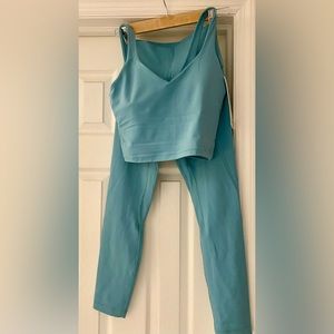 lululemon Align High-Rise Pant 25" + Align Tank Top SET SIZE 6 Tidal Teal